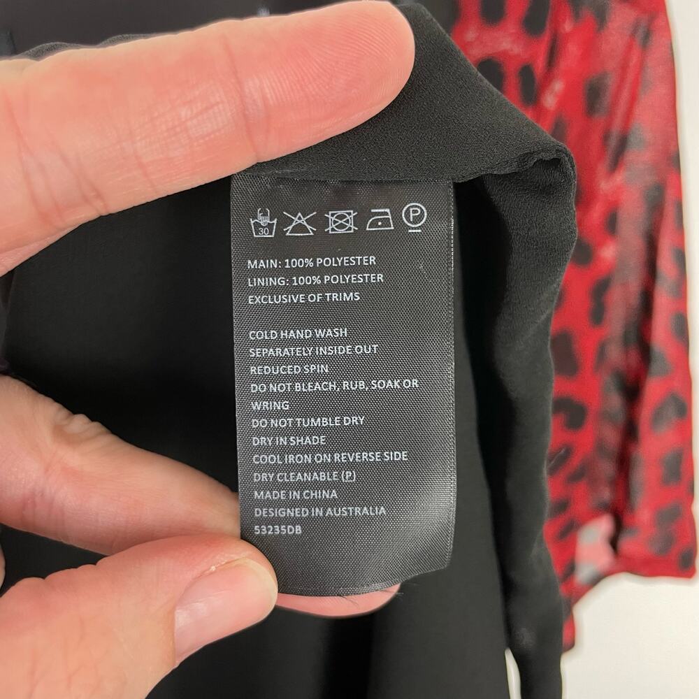 Bardot | NWT Red Leopard Print Chiffon Midi Wrap … - image 10